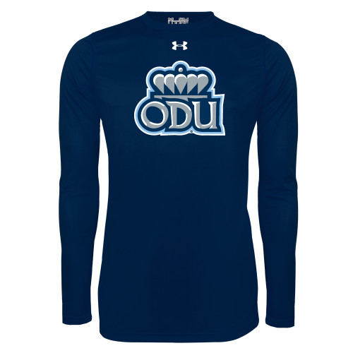  Under Armour Navy Long Sleeve Tech Tee - UA - ODU with Crown Primary Mark