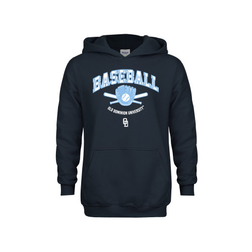 Youth Navy Fleece Hoodie - ODU Baseball with Glove Design