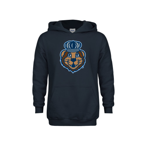  Youth Navy Fleece Hoodie - ODU Monarch Mascot Head Youth Mark