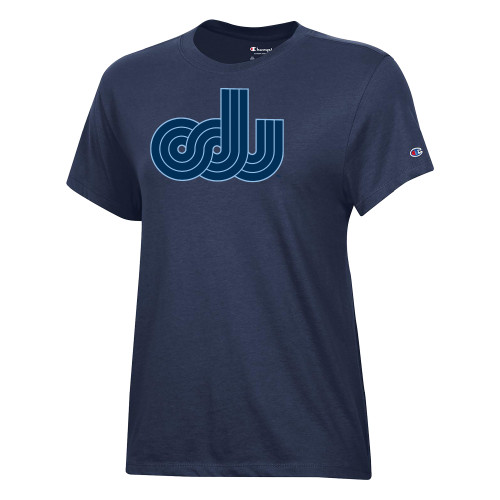  Champion Womens Navy Core Short Sleeve Tee - ODU Vintage Logo