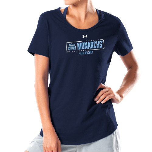  Under Armour Womens Navy Charged Cotton Tee - UA - ODU Monarchs Field Hockey