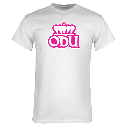  White T Shirt - ODU Crown Pink