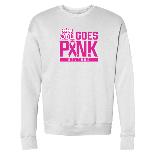  Bella + Canvas White Fleece Crew - ODU Goes Pink in Orlando