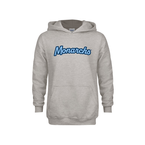  Youth Grey Fleece Hood - Monarchs Script Design