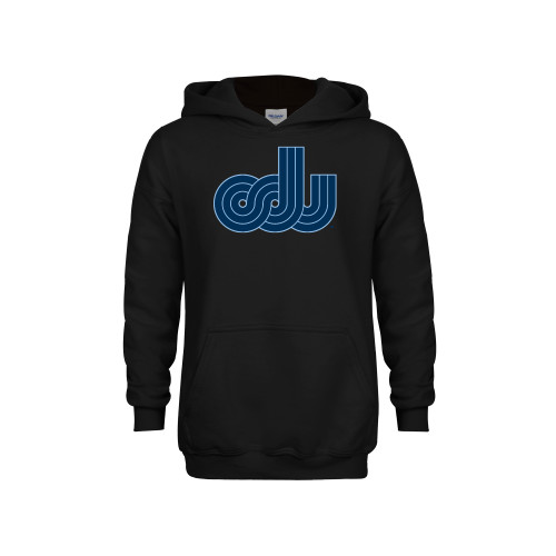  Youth Black Fleece Hoodie - ODU Vintage Logo