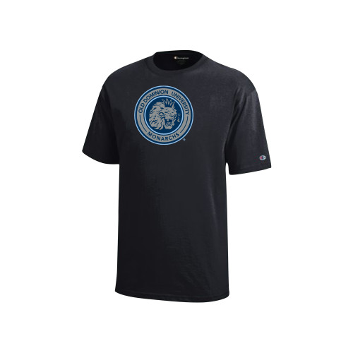  Champion Youth Black Short Sleeve Tee - ODU Vintage Seal