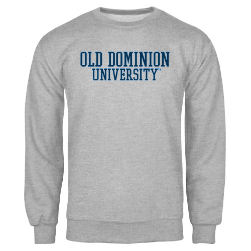  Grey Fleece Crew - Old Dominion University Block Text with Outline Design