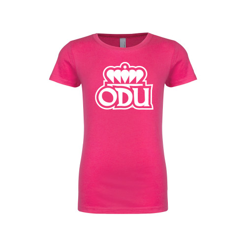  Next Level Girls Fuchsia Fashion Fit T Shirt - ODU with Crown Primary Mark