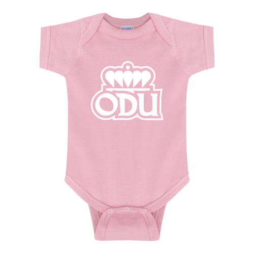  Light Pink Infant Onesie - ODU with Crown Primary Mark
