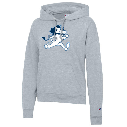  Champion Womens Oxford Grey Powerblend Pullover Hood - ODU Vintage Lion Running