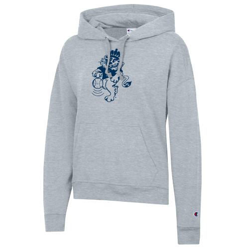  Champion Womens Oxford Grey Powerblend Pullover Hood - ODU Vintage Lion Soccer