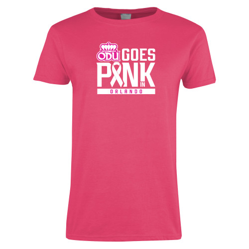  Womens Hot Pink Short Sleeve Tee - ODU Goes Pink in Orlando