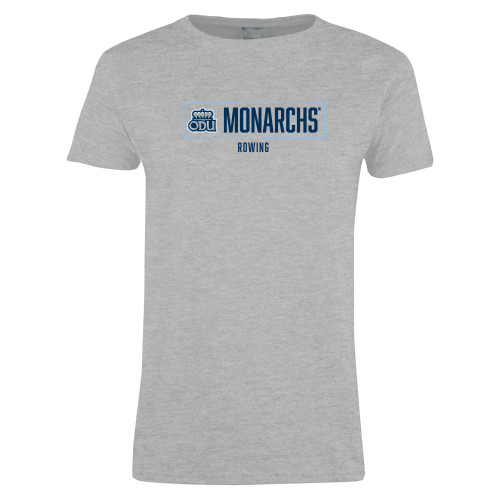  Womens Grey Short Sleeve Tee - ODU Monarchs Rowing