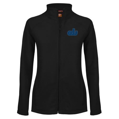  Womens Black Fleece Full Zip Jacket - ODU Vintage Logo