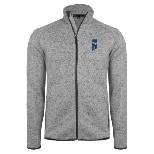  Grey Heather Sweater Fleece Jacket - ODU Vintage Lion