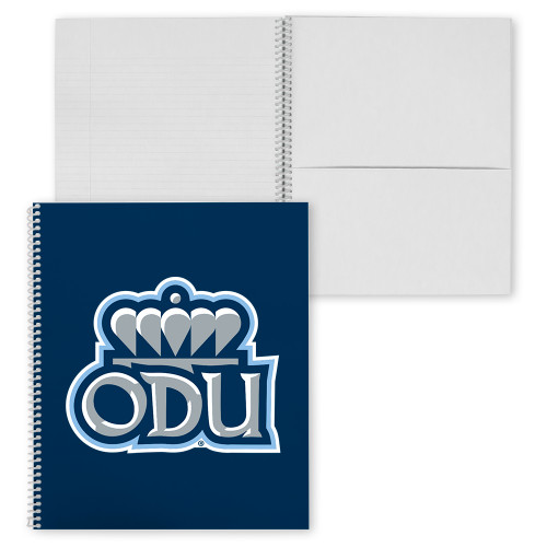  College Spiral Notebook w/Clear Coil - ODU with Crown Primary Mark