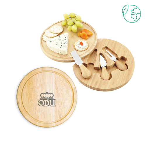  7.5 Inch Brie Circular Cutting Board Set - ODU with Crown Primary Mark Engraved