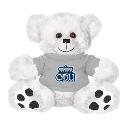  Plush Big Paw 8 1/2 inch White Bear w/Grey Shirt - ODU with Crown Primary Mark