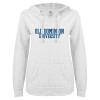 Thumbnail image for  ENZA Womens White V Notch Raw Edge Fleece Hoodie