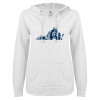 Thumbnail image for  ENZA Womens White V Notch Raw Edge Fleece Hoodie