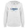 Thumbnail image for  ENZA Womens White V Notch Raw Edge Fleece Hoodie