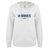 Thumbnail image for  ENZA Womens White V Notch Raw Edge Fleece Hoodie