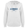 Thumbnail image for  ENZA Womens White V Notch Raw Edge Fleece Hoodie