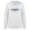 Thumbnail image for  ENZA Womens White V Notch Raw Edge Fleece Hoodie