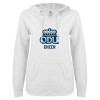 Thumbnail image for  ENZA Womens White V Notch Raw Edge Fleece Hoodie