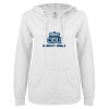 Thumbnail image for  ENZA Womens White V Notch Raw Edge Fleece Hoodie