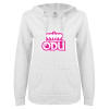 Thumbnail image for  ENZA Womens White V Notch Raw Edge Fleece Hoodie