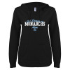 Thumbnail image for  ENZA Womens Black V Notch Raw Edge Fleece Hoodie