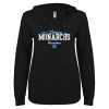 Thumbnail image for  ENZA Womens Black V Notch Raw Edge Fleece Hoodie