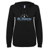 Thumbnail image for  ENZA Womens Black V Notch Raw Edge Fleece Hoodie