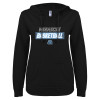 Thumbnail image for  ENZA Womens Black V Notch Raw Edge Fleece Hoodie