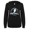Thumbnail image for  ENZA Womens Black V Notch Raw Edge Fleece Hoodie