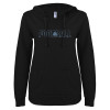 Thumbnail image for  ENZA Womens Black V Notch Raw Edge Fleece Hoodie