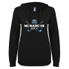 Thumbnail image for  ENZA Womens Black V Notch Raw Edge Fleece Hoodie