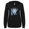 Thumbnail image for  ENZA Womens Black V Notch Raw Edge Fleece Hoodie