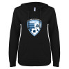 Thumbnail image for  ENZA Womens Black V Notch Raw Edge Fleece Hoodie