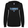 Thumbnail image for  ENZA Womens Black V Notch Raw Edge Fleece Hoodie