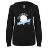 Thumbnail image for  ENZA Womens Black V Notch Raw Edge Fleece Hoodie