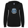 Thumbnail image for  ENZA Womens Black V Notch Raw Edge Fleece Hoodie