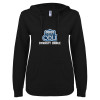 Thumbnail image for  ENZA Womens Black V Notch Raw Edge Fleece Hoodie