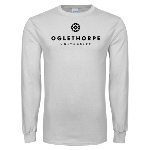  White Long Sleeve T Shirt - Primary University Logo