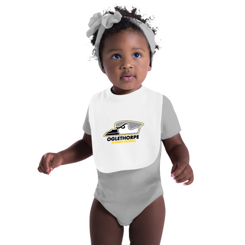  White Baby Bib - Primary Athletics Logo