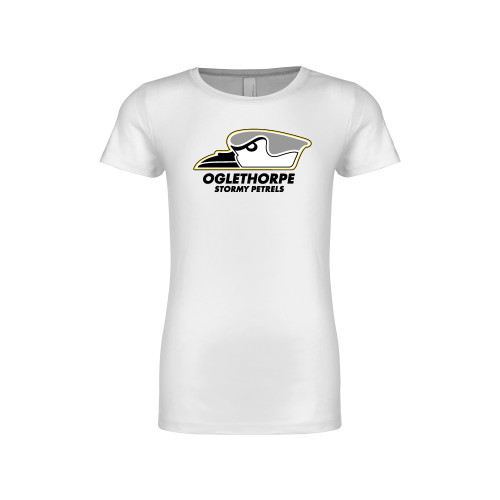  Next Level Girls White Fashion Fit T Shirt - Primary Athletics Logo