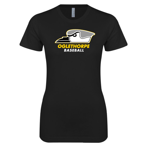  Next Level Womens Black Boyfriend Tee - Baseball