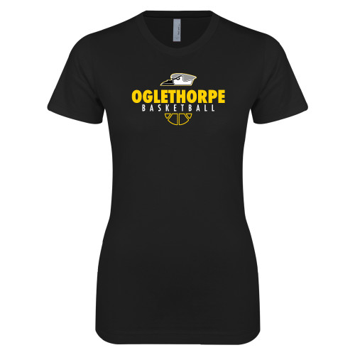  Next Level Womens Black Boyfriend Tee - Abstract Basketball