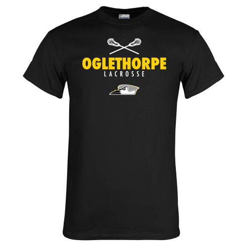  Black T Shirt - Lacrosse Crossed Sticks